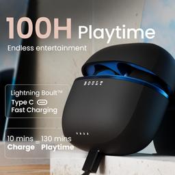 Boult Audio Curve Buds Pro with 100H Playtime, 4 Mics Clear Calling, 40ms Low Latency Gaming, Made in India, Equalizer Modes, Bluetooth 5.3 Blink & Pair™ True Wireless in Ear Earbuds (Nautical Black)