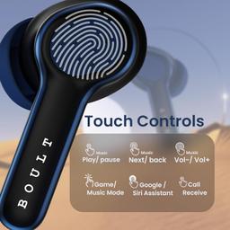 Boult Audio Curve Buds Pro with 100H Playtime, 4 Mics Clear Calling, 40ms Low Latency Gaming, Made in India, Equalizer Modes, Bluetooth 5.3 Blink & Pair™ True Wireless in Ear Earbuds (Nautical Black)