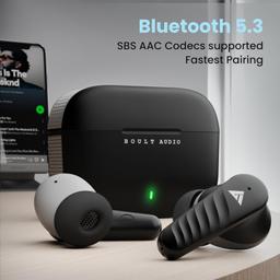 Boult Audio X10 True Wireless in Ear Earbuds with 45H Playtime, 40ms Xtreme Low Latency Mode, ENC Mic, Made in India, Type-C Fast Charging, 10mm Bass Drivers, IPX5, Bluetooth 5.3 Ear Buds (Black)