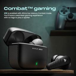 Boult Audio X10 True Wireless in Ear Earbuds with 45H Playtime, 40ms Xtreme Low Latency Mode, ENC Mic, Made in India, Type-C Fast Charging, 10mm Bass Drivers, IPX5, Bluetooth 5.3 Ear Buds (Black)