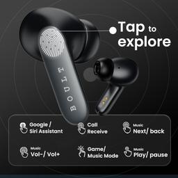 Boult Audio Z20 Pro Truly Wireless Bluetooth Ear Buds with 60 Hours Playtime, 4 Mics Clear Calling, Made in India, 45ms Low Latency, Rich Bass Drivers, IPX5, TWS Earbuds Bluetooth Wireless (Black)