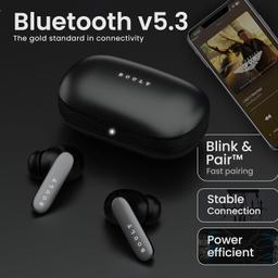 Boult Audio Z20 Pro Truly Wireless Bluetooth Ear Buds with 60 Hours Playtime, 4 Mics Clear Calling, Made in India, 45ms Low Latency, Rich Bass Drivers, IPX5, TWS Earbuds Bluetooth Wireless (Black)
