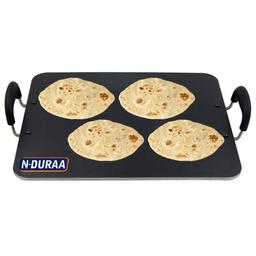 N-DURAA Premium Nonstick Tawa, Dosa Roti Chapati Pathiri Tawa, Large Rectangular 28 cm.