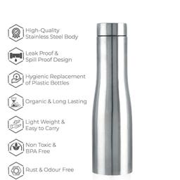 Asian Mattel Finish Stainless Steel Water Bottle - Ideal for School, Office, Sports, Fridge and Home Use 1000ml