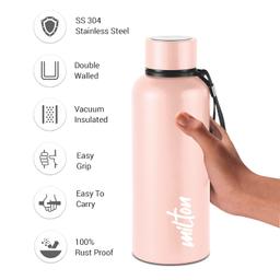 Milton Aura 750 Thermosteel Bottle, 750 ml, Beige | 24 Hours Hot and Cold | Easy to Carry | Rust Proof | Leak Proof | Tea | Coffee | Office| Gym | Home | Kitchen | Hiking | Trekking | Travel Bottle