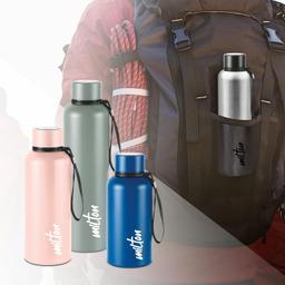 Milton Aura 750 Thermosteel Bottle, 750 ml, Beige | 24 Hours Hot and Cold | Easy to Carry | Rust Proof | Leak Proof | Tea | Coffee | Office| Gym | Home | Kitchen | Hiking | Trekking | Travel Bottle