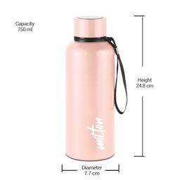 Milton Aura 750 Thermosteel Bottle, 750 ml, Beige | 24 Hours Hot and Cold | Easy to Carry | Rust Proof | Leak Proof | Tea | Coffee | Office| Gym | Home | Kitchen | Hiking | Trekking | Travel Bottle