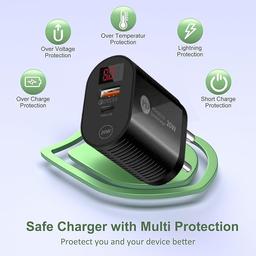 Ivon 3in1 Charging Power Cable(CA- 10) & IVON 20W PD + 3.4A USB Wall Charger