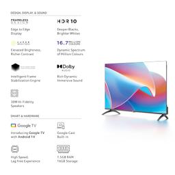 acer 100 cm (40 inches) I Pro Series Full HD Smart LED Google TV AR40FDIGU2841AT (Black)