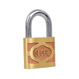 Globe Brass Padlock, Heavy 'Duty Security Lock with Keys, Gold Metal, 2” Inches, Chrome Steel