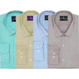 Men's Shirt [Multi Colors] - 4 pcs & Birra Men's Perfume [Alden] - 100 ml Birra Men's Body Spray [Verdicct] - 200 ml