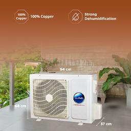 Lloyd 2.0 Ton 5 Star Inverter Split AC (5 in 1 Convertible, Copper, Anti-Viral + PM 2.5 Filter, 2024 Model, White with Golden Deco Strip, GLS24I5FWGEV)