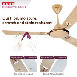 USHA Striker Galaxy 1200mm Energy Efficient 1 Star Rated Power Saving High Speed Oil & Dust Resistant Ceiling Fan1star| ISI Certified | |New Bright Gold|