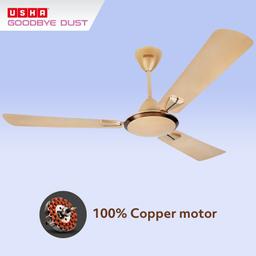 USHA Striker Galaxy 1200mm Energy Efficient 1 Star Rated Power Saving High Speed Oil & Dust Resistant Ceiling Fan1star| ISI Certified | |New Bright Gold|