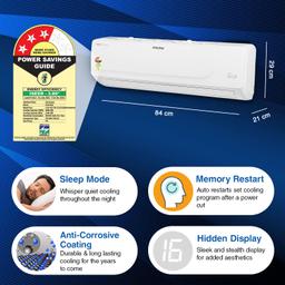 Voltas 1.4 Ton 3 Star Inverter Split AC (Copper, Adjustable Cooling, Anti-dust Filter, 173V Vectra Platina, White)
