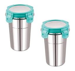 SmartQuick Presents Stainless Steel Tumbler for Traveling, Coffee, Tea, Beer, Milk, Lassi, Butter Milk Glass Tumbler with Airtight Lid Cap (400 ml) Multi color