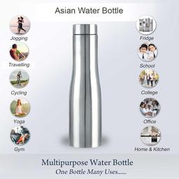 Asian Mattel Finish Stainless Steel Water Bottle - Ideal for School, Office, Sports, Fridge and Home Use 1000ml