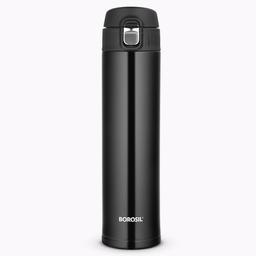 Borosil Hydra Nova Stainless Steel 500 ml Water Bottle | Double Wall Vacuum Insulated | 16 Hours Hot & 18 Hours Cold | Leakproof, BPA Free