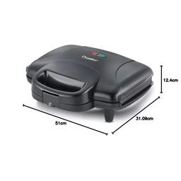 Prestige 800W Sandwich Maker (PGMFD 01)| Black | Heat Resistant Bakelite Body |Non-Stick Coating | Power Indicators | Oil Free Toasting