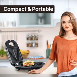 Prestige PSMFB 800 W Sandwich Toaster with sandwich plates|Makes multi-layered sandwiches|Black