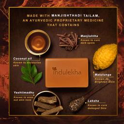 Indulekha Ayurvedic Proprietary Medicine Soap Pack Of 3; 100 Gm Each Bar, 300 Gms Packs
