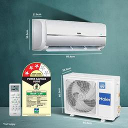 Haier 1 Ton 3 Star Twin Inverter Split AC (Copper, 7 in 1 Convertible, Frost Self Clean, HD Filter, Cools at 54°C, Long Air Throw - HSU11V-TMS3BN-INV,White)