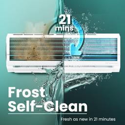 Haier 1 Ton 3 Star Twin Inverter Split AC (Copper, 7 in 1 Convertible, Frost Self Clean, HD Filter, Cools at 54°C, Long Air Throw - HSU11V-TMS3BN-INV,White)