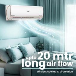 Haier 1.5 Ton 4 Star Triple Inverter Smart Split AC (5250 Watts, Copper, Wi-Fi, 4-Way Swing, 7 in 1 Convertible, Frost Self Clean, HD Filter, Cools at 60°C - HSU18K-PYFR4BN-INV, White)
