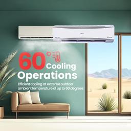 Haier 2 Ton 3 Star HEXA Inverter Split AC (6300 Watts, Copper, 7 in 1 Convertible, Heavy Duty, HD Filter, Frost Self Clean, Cools at 60°C, 20 mtrs Air Throw - HSU24HD-ANW3BN-INV- White)