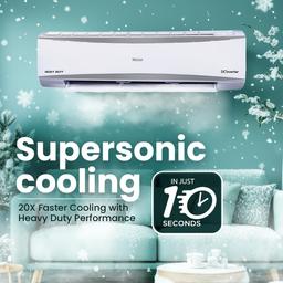 Haier 2 Ton 3 Star HEXA Inverter Split AC (6300 Watts, Copper, 7 in 1 Convertible, Heavy Duty, HD Filter, Frost Self Clean, Cools at 60°C, 20 mtrs Air Throw - HSU24HD-ANW3BN-INV- White)