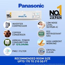 Panasonic 2 Ton 3 Star Wi-Fi Inverter Smart Split AC (Copper Condenser, 7 in 1 Convertible with True AI Mode, PM 0.1 Air Purification Filter, CS/CU-SU24ZKYWA, White)