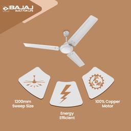 Bajaj Classico 12S1 1200MM (48") Ceiling Fans For Home | BEE Star Rated Energy Efficient Ceiling Fan | ThermaTuff Technology | 100% Copper Motor | High Speed