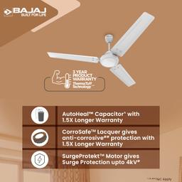 Bajaj Classico 12S1 1200MM (48") Ceiling Fans For Home | BEE Star Rated Energy Efficient Ceiling Fan | ThermaTuff Technology | 100% Copper Motor | High Speed