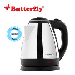 Butterfly EKN 1.5 Litre Stainless Steel Electric Kettle | 1500 W | 360� Swivel Power Base | Auto Shut Off | For Hot Water, Tea, Coffee, Noodles | Dry Boil Protection
