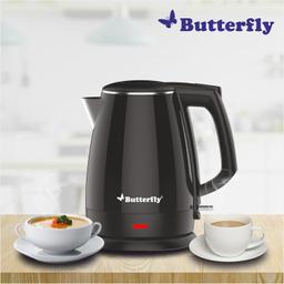 Butterfly Stainless Steel Magnum Cool Touch Electric Kettle 1.5 Litre | 1500 W | Double Layer Cool Touch Body | Auto Shut Off | For Hot Water, Tea, Coffee, Noodles, Soup | Dry Boil Protection | Black