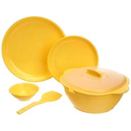 SignoraWare Round Plastic Dinner Set | Set of 23 Pcs | Plastic Dinnerware | BPA Free | Food Grade | Unbreakable | Microwave, Dishwasher Safe | Stylish, Modern, Colourful & Affordable | Parrot Green