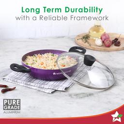 Wonderchef Tivoli Induction Bottom Non-Stick Coated Cookware Set (Aluminium, 4 - Piece), Purple