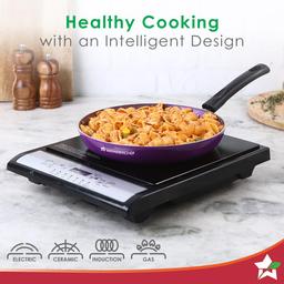 Wonderchef Tivoli Induction Bottom Non-Stick Coated Cookware Set (Aluminium, 4 - Piece), Purple