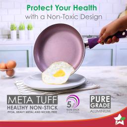 Wonderchef Tivoli Induction Bottom Non-Stick Coated Cookware Set (Aluminium, 4 - Piece), Purple