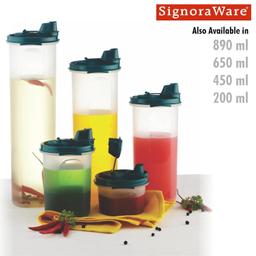 Signoraware Jumbo Easy Flow Plastic Container, 1.1 Litres, Forest Green
