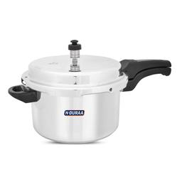 N-DURAA  Deluxe Aluminium Pressure Cooker, 10 Litres,Silver