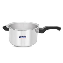 N-DURAA  Deluxe Aluminium Pressure Cooker, 10 Litres,Silver