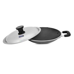 N-DURAA Premium Non-Stick Appachetty  with Lid, 20 Cm,Medium Size
