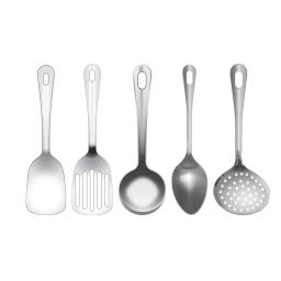 JUST KAI Turner Solid, Turner Slotted, Ladle, Basting Spoon Solid & Skimmer Kitchen Tool