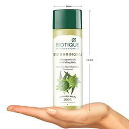 Biotique Bhringraj Therapeutic Hair Oil for Falling Hair | Intensive Hair Regrowth Treatment | Nourishing Hair Follicles| Strong and Shiny Hair| For All Skin Types| 120m
