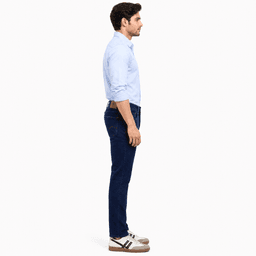 Men Dark Blue Mid Rise Slim Fit Plain Jeans