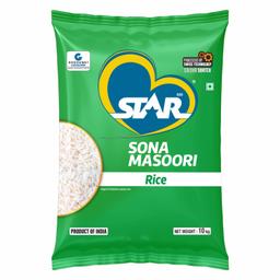 STAR 555 Sona Masoori Rice Pouch – 10 Kg | Extra Long & Fluffy Grains |Naturally Aged |Aromatic Rice For Daily Cooking