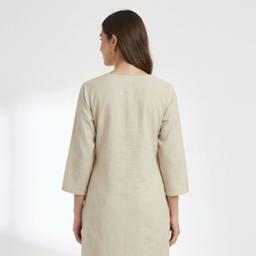 Floral Embroidered V-Neck Sequinned Cotton Straight Kurta With Trouser