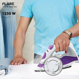 HAVELLS Flare 1250 W Steam Iron with Teflon Coated Sole Plate,(Purple)