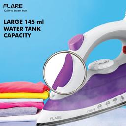 HAVELLS Flare 1250 W Steam Iron with Teflon Coated Sole Plate,(Purple)
